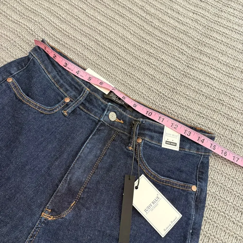 Judy Blue High Waist Tummy Control Tailored Crop Wide Leg Jeans Women’s Size 30